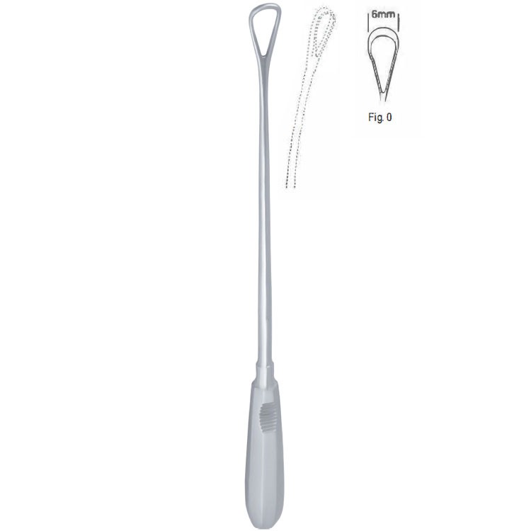 Curette uterine Recamier malleable blunt fig.0/6x310mm