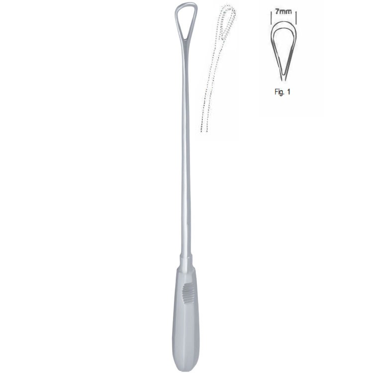 Curette uterine Recamier malleable blunt fig.1/7x310mm