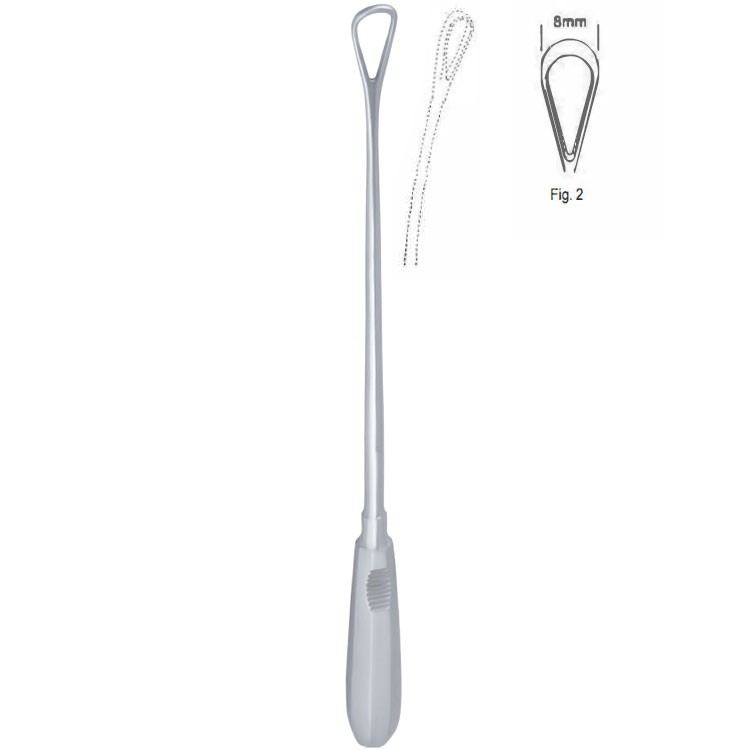 Curette uterine Recamier malleable blunt fig.2/8x310mm