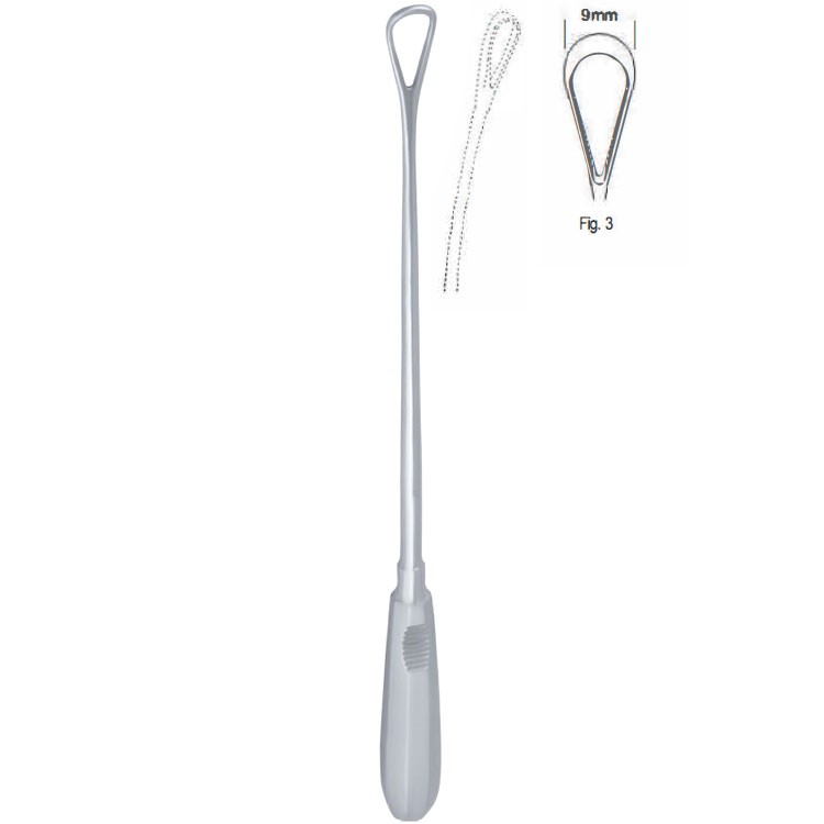 Curette uterine Recamier malleable blunt fig.3/9x310mm