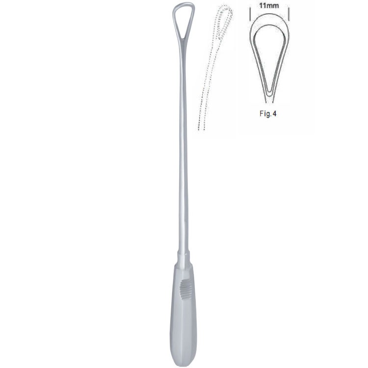 Curette uterine Recamier malleable blunt fig.4/11x310mm