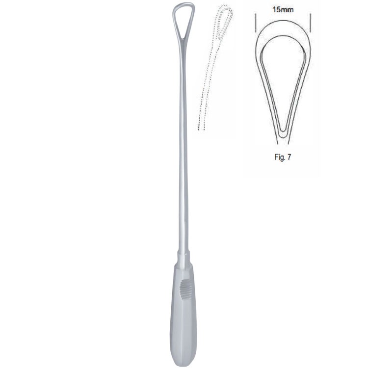 Curette uterine Recamier malleable blunt fig.7/15x310mm
