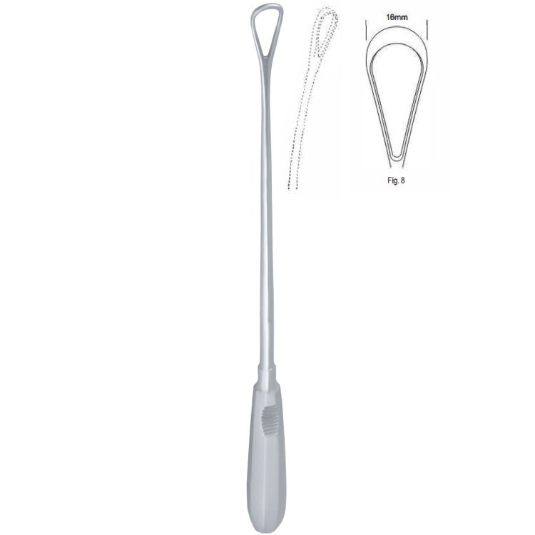 Curette uterine Recamier malleable blunt fig.8/16x310mm