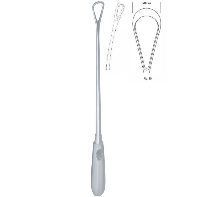 Curette uterine Recamier malleable blunt fig.10/20x310mm
