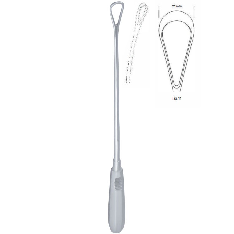 Curette uterine Recamier malleable blunt fig.11/21x310mm