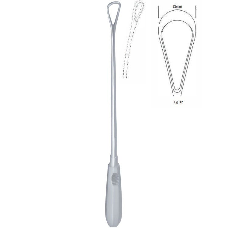 Curette uterine Recamier malleable blunt fig.12/23x310mm