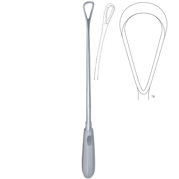 Curette uterine Recamier-Bumm malleable blunt fig.16/40x340mm
