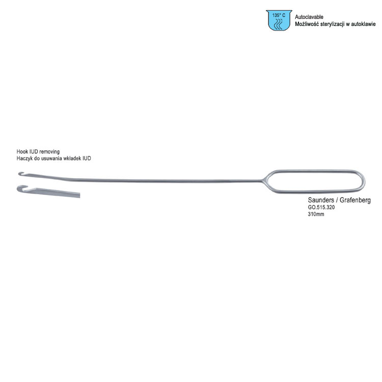 Hook I.U.D. removing Saunders (Grafenberg) 320mm
