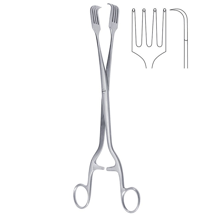 Forceps tumer Pratt-Billroth 4x4th, 270mm