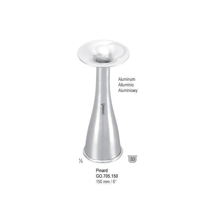 Stethoscope fetal Pinard aluminum 150mm