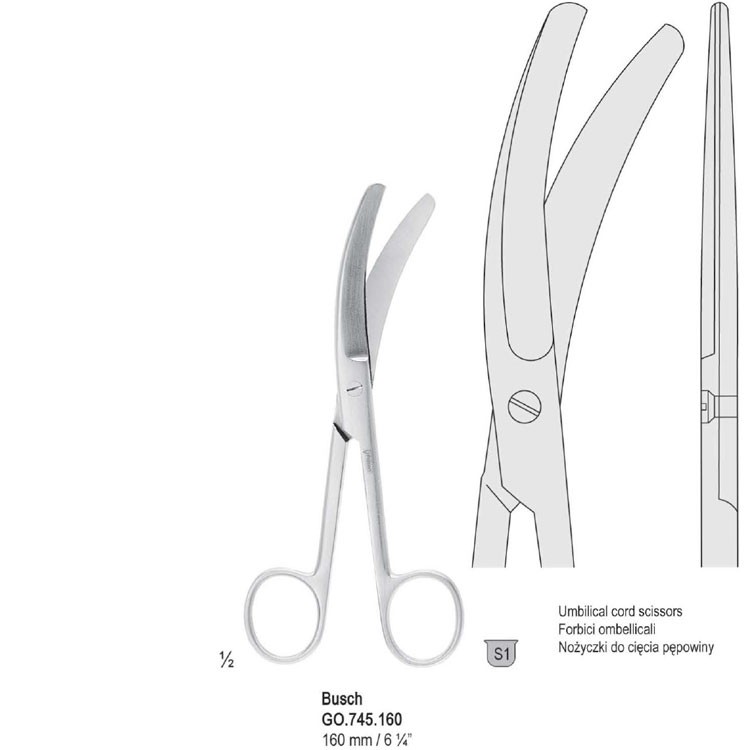 Scissors umbilical cord Busch 160mm