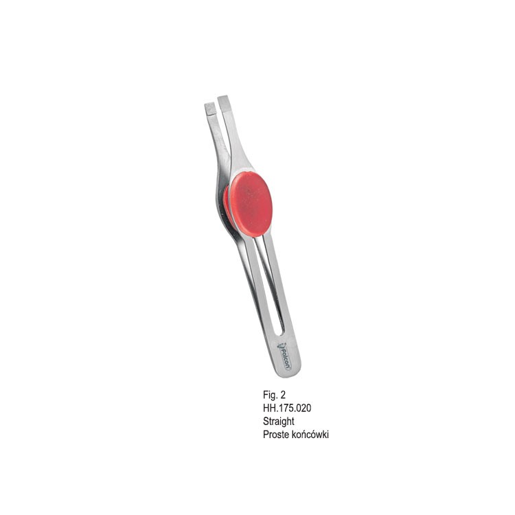 Professional Line tweezers Falcon Red straight point fig. 2
