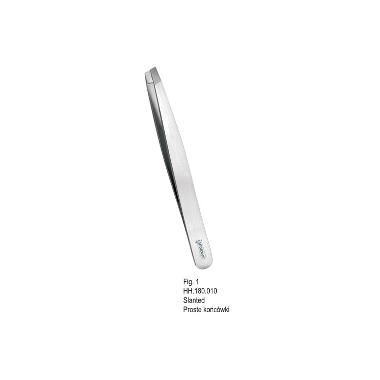 Professional Line tweezers Falcon Plain slanted point fig. 1