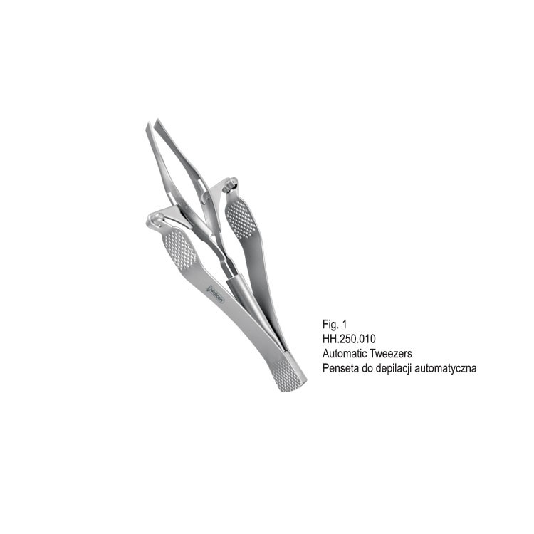 Professional Line automatic tweezers slanted point fig. 1