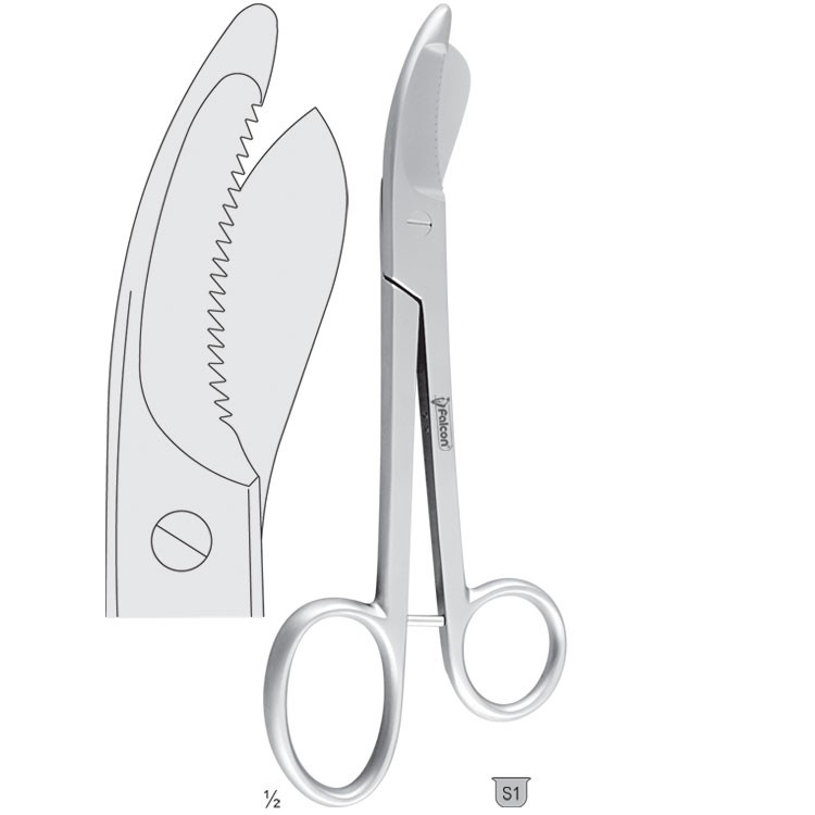 Scissors plaster Bruns/Bohler serrated 240mm