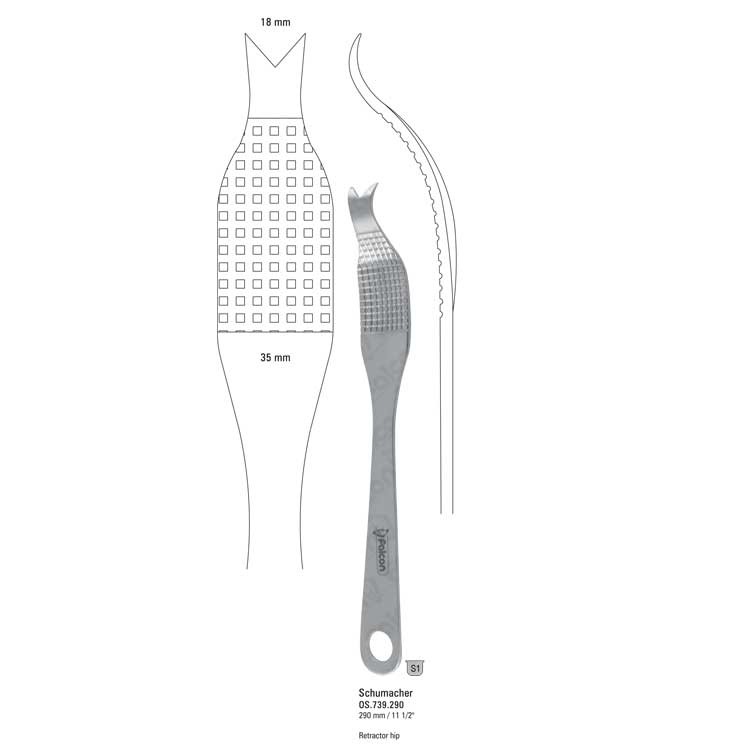 Retractor hip Schumacher-Wagner 18/37x345mm