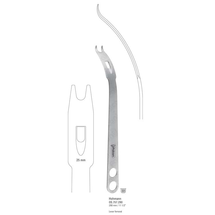 Lever hip femoral neck Hohmann 25x290mm