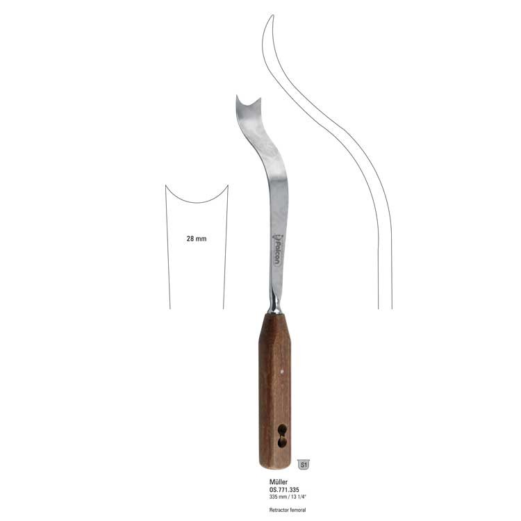 Retractor hip femoral Müller 28x335mm 