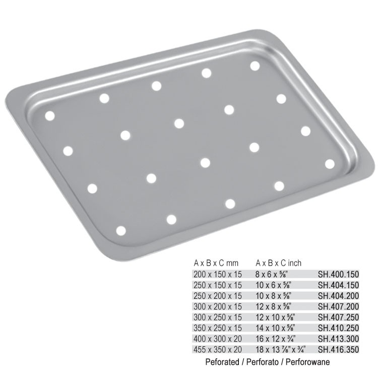 Mayo tray perforated 455 x 350 x 20mm