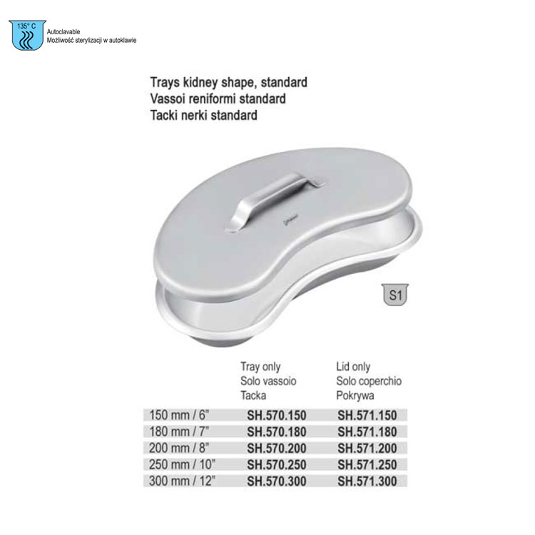Tray kidney stainless steel 150mm