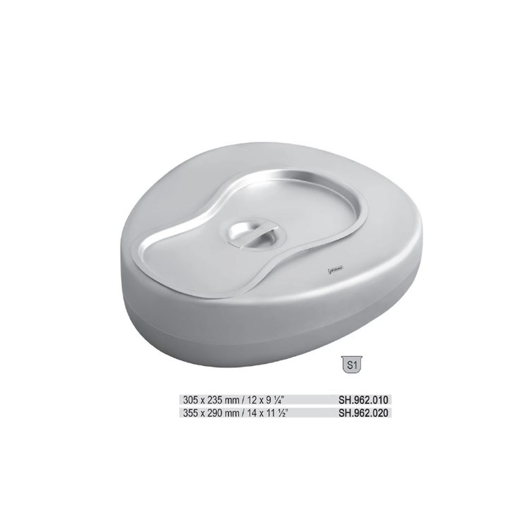 Bed pan perfection model with cover 355x290mm