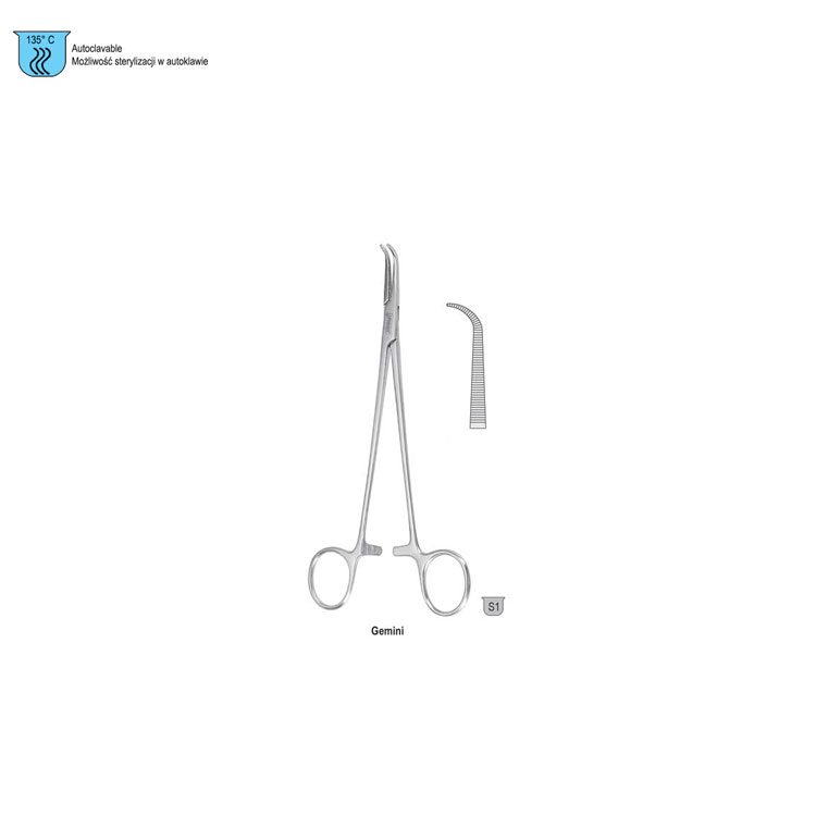 Forceps dissecting and ligature Gemini curved 160mm