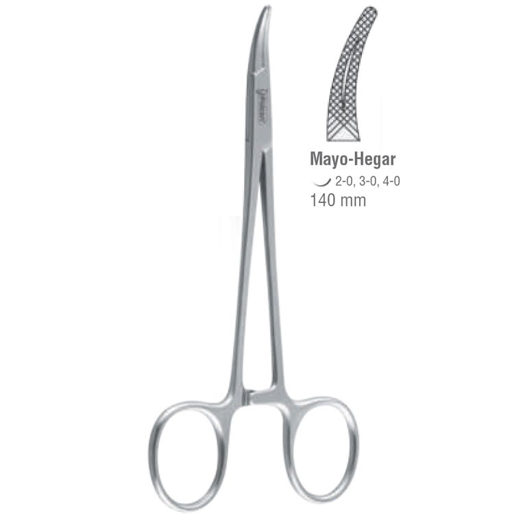 Needle holder Mayo-Hegar curved fine 140mm