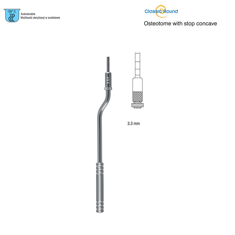 Classic-Round Osteotome with stop concave bayonet 3.3mm