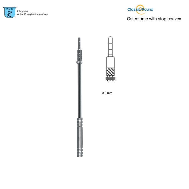 Classic-Round Osteotome with stop convex straight 3.3mm