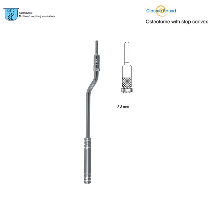 Classic-Round Osteotome with stop convex bayonet 3.3mm