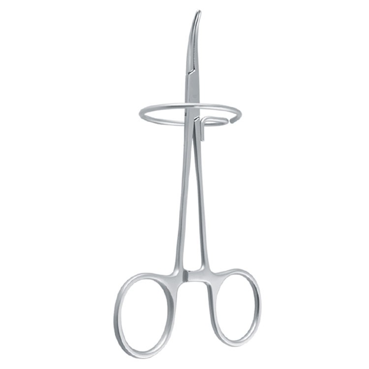 Forceps crown and bridge holding curved with support ring