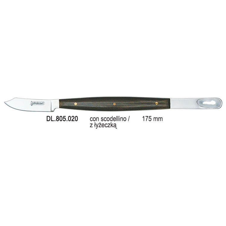Wax knife con scodellino large with wooden handle 175mm