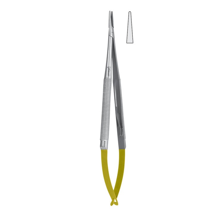Falcon-Grip Micro needle holder straight 180mm TC smooth