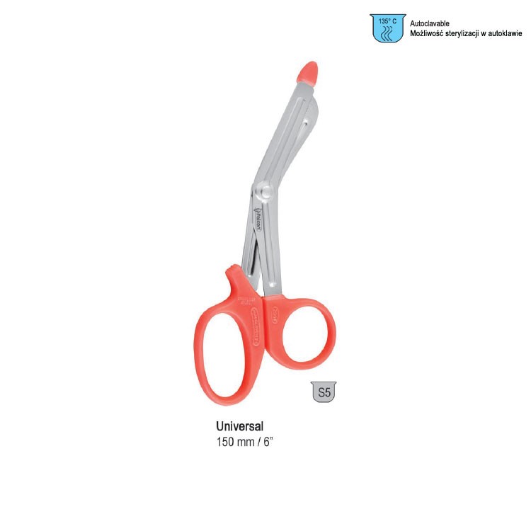 Scissors Universal plastic lip with blue plastic handle 150mm