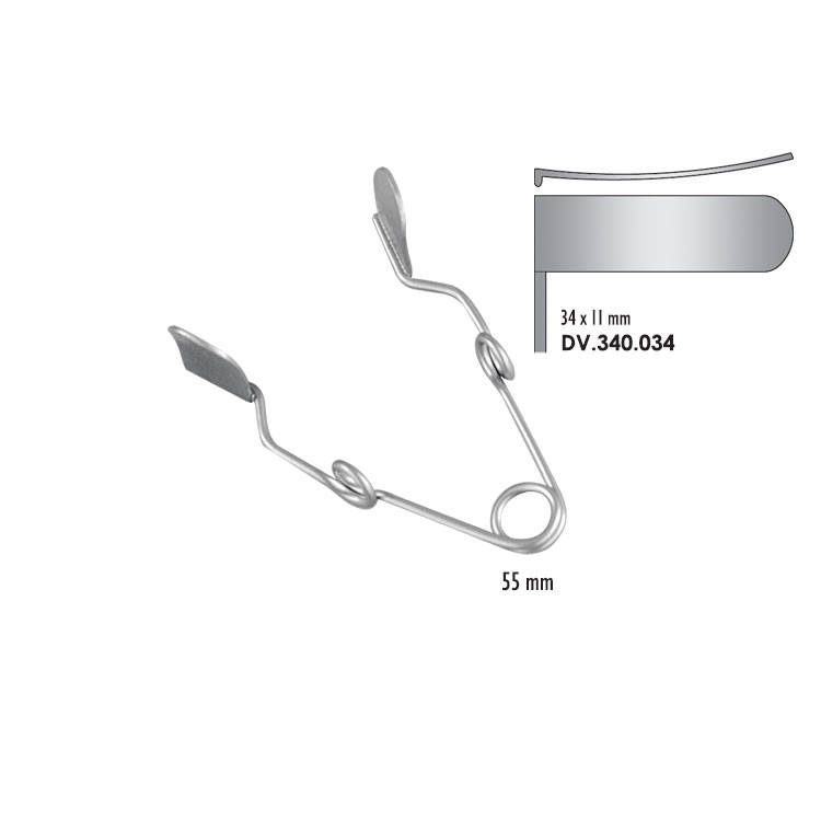 Cheek retractor small 34x11mm, 55mm