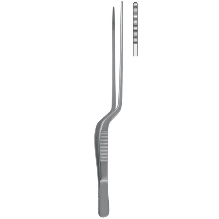 Forceps nasal dressing Jansen-Gruenwald serrated bayonet 200mm