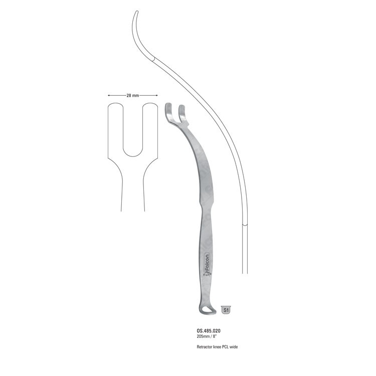 Retractor knee PCL-Wide 28x205mm