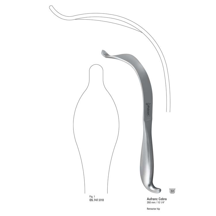 Retractor hip Aufranc Cobra deep curved 32x260mm, fig.1