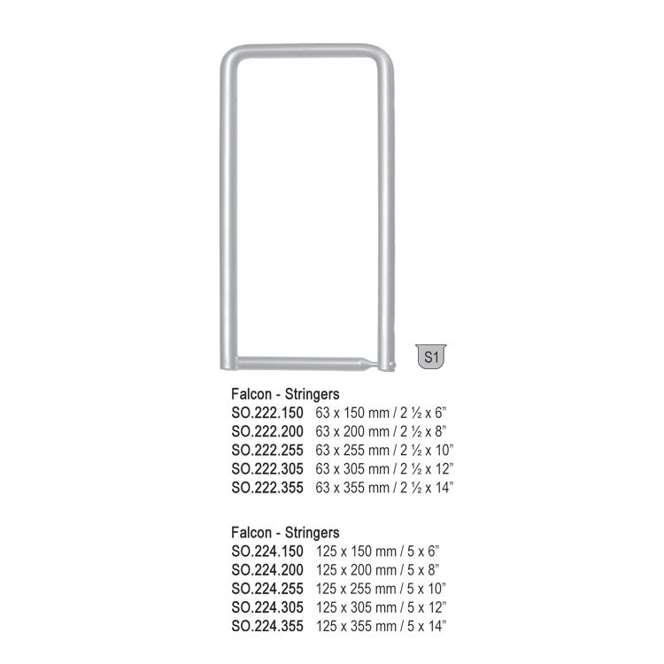 Falcon-Stringers for ring handle instruments with lock 63x200mm 