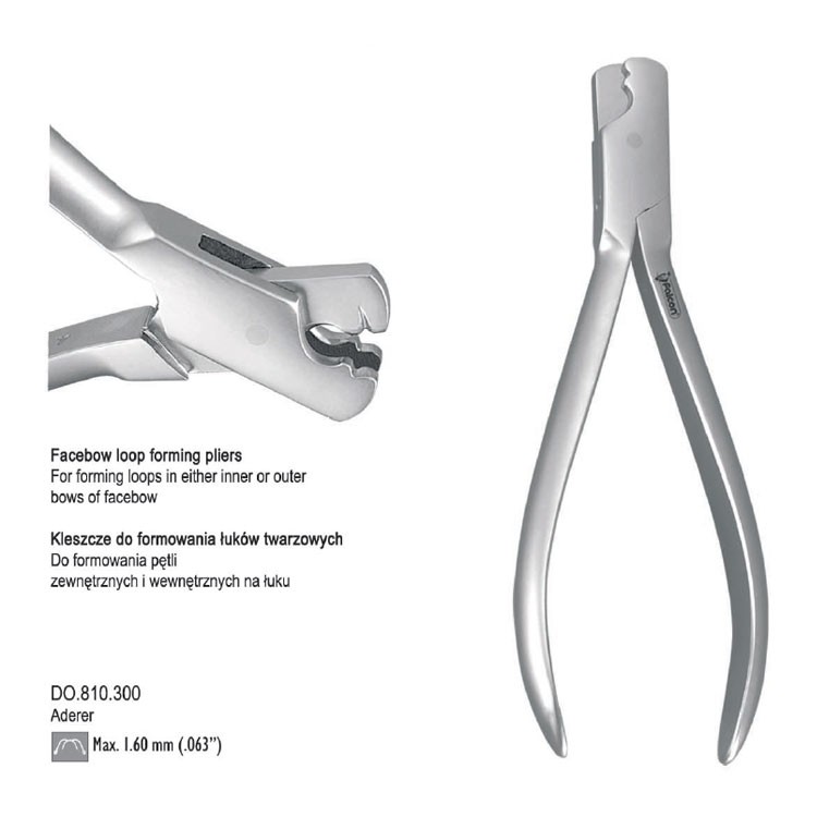 Pliers face bow loop forming Aderer