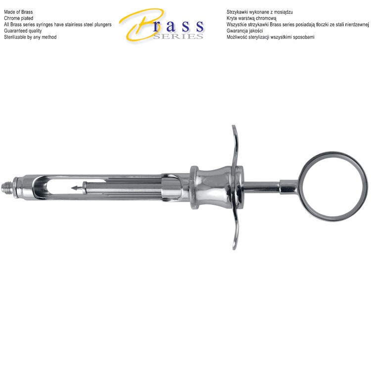 Brass Series Syringe manual aspirating type C 1.8ml. Metric 