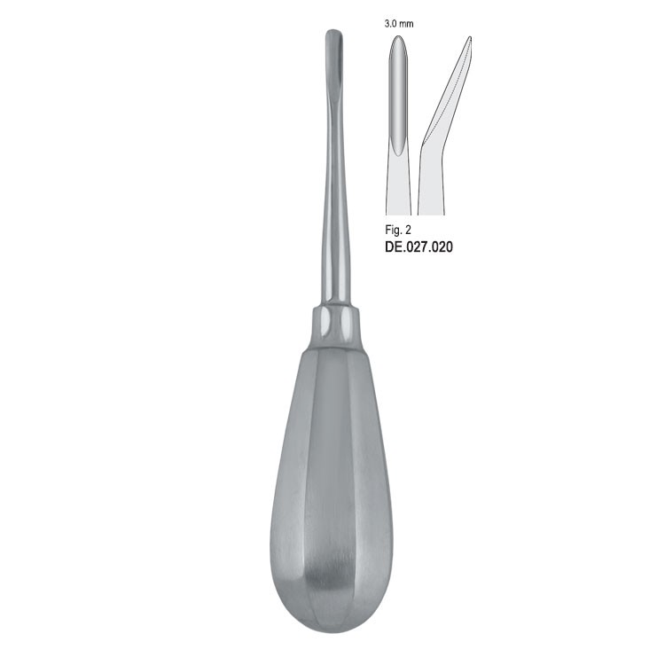 Elevator Bein 3mm fig. 2 deep curved