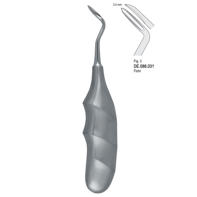 Elevator Flohr right anatomical handle fig. 3