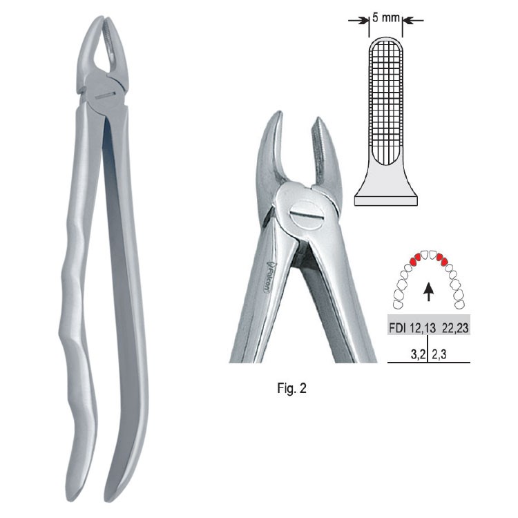 Extraction forceps with anatomical handle fig. 2