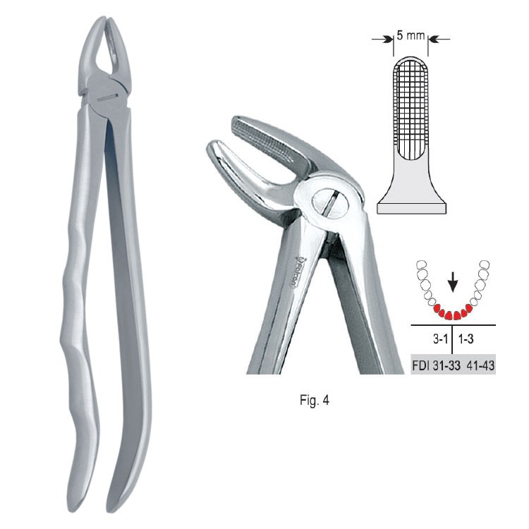 Extraction forceps with anatomical handle fig. 4