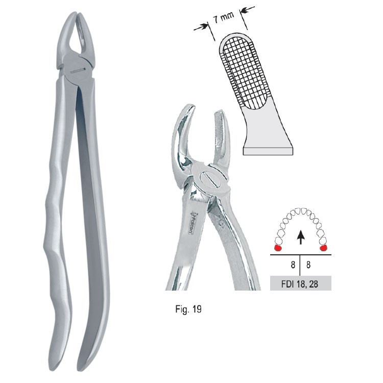 Extraction forceps with anatomical handle fig. 19