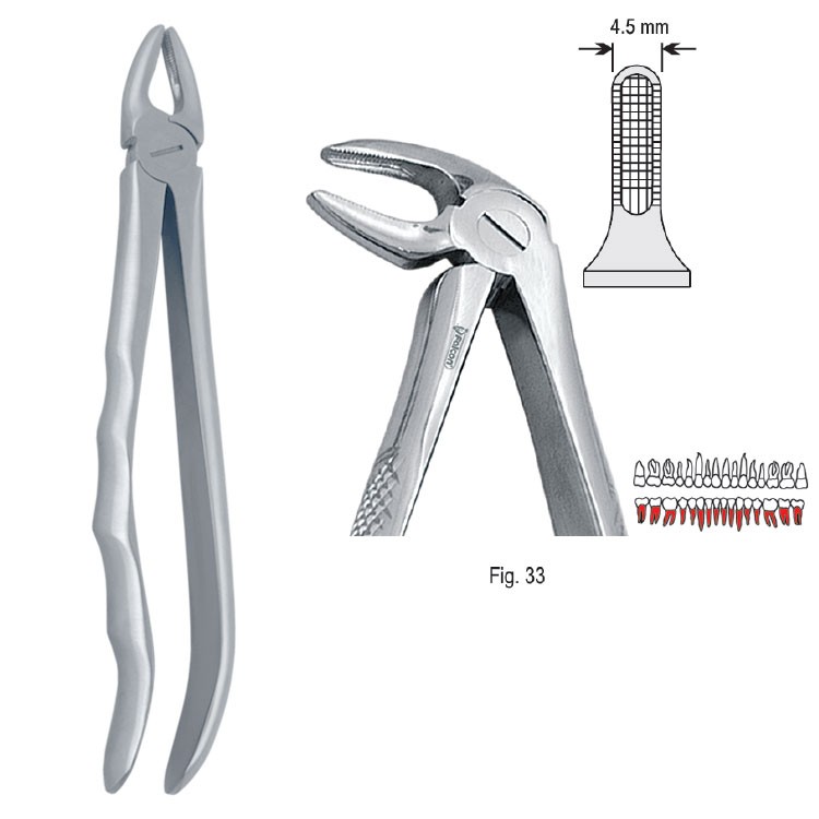 Extraction forceps with anatomical handle fig. 33