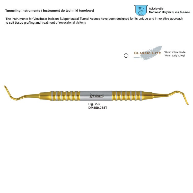 Classic-Lite Tunneling instrument de fig. V-3, TIN coated