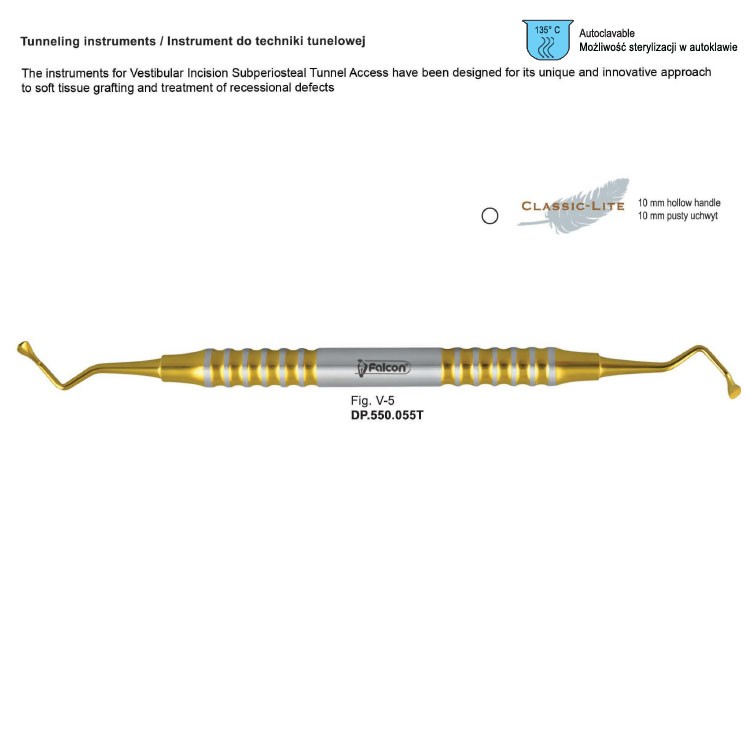 Classic-Lite Tunneling instrument de fig. V-5, TIN coated