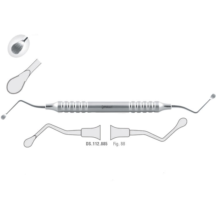 Classic-Lite Bone curette de Lucas serrated fig. 88